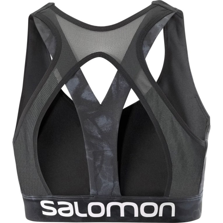 Black Salomon Cross Women's Run Bras | PH 64951D